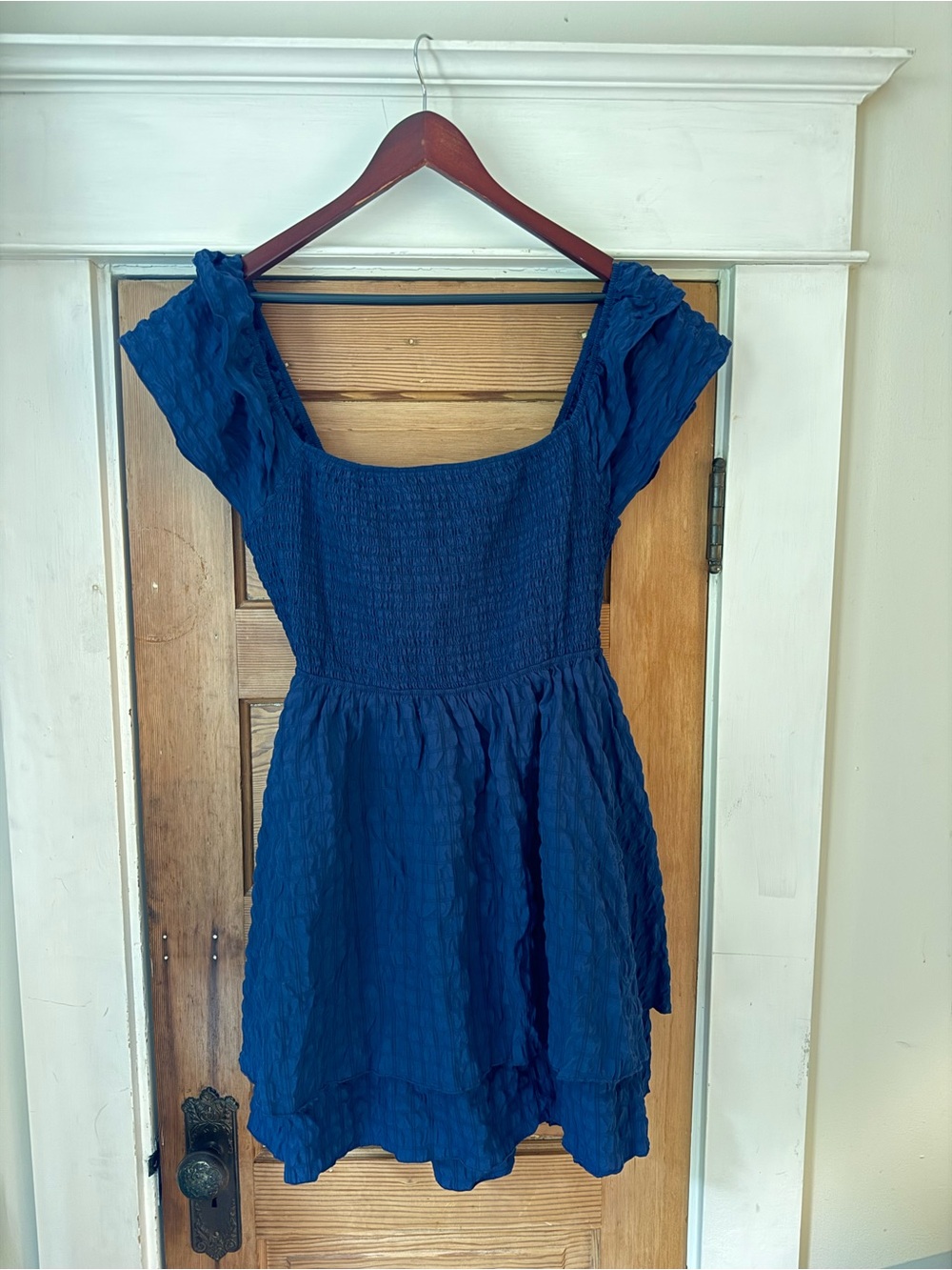 Simply Southern Blue Smocked Tiered Mini Dress